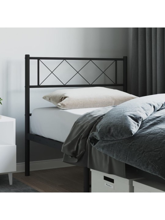 Kovové čelo postele černé 90 cm