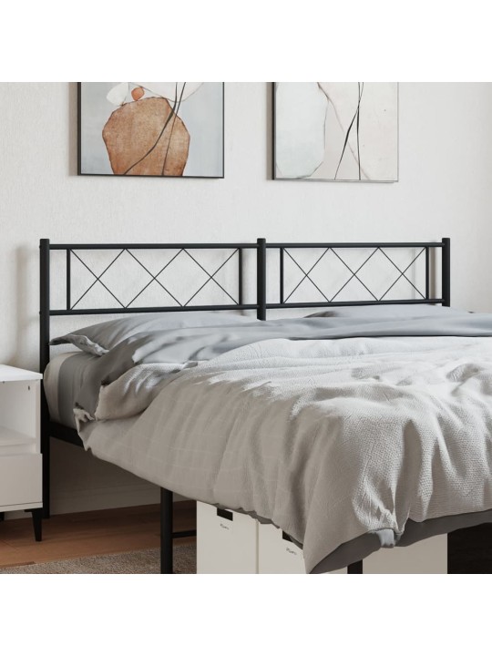 Kovové čelo postele černé 140 cm