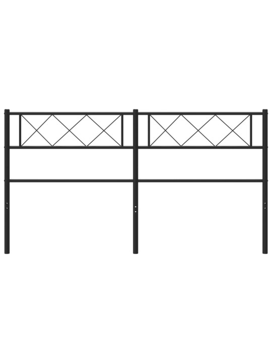 Kovové čelo postele černé 150 cm