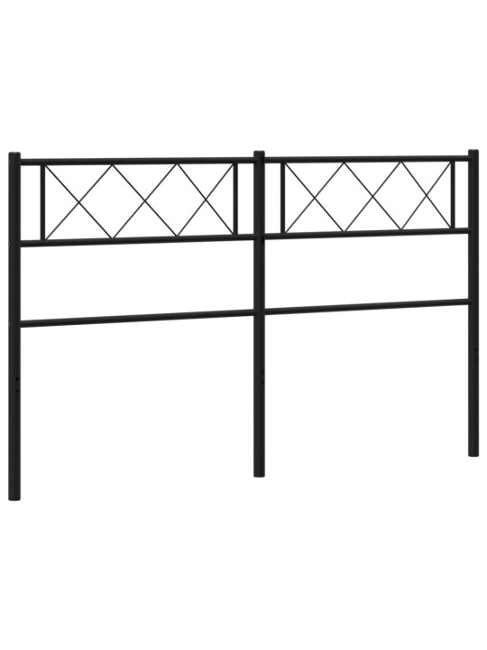 Kovové čelo postele černé 150 cm