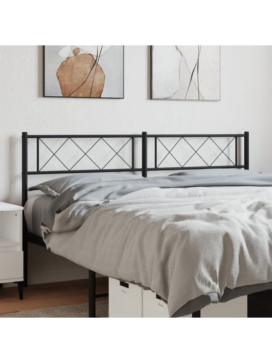 Kovové čelo postele černé 150 cm