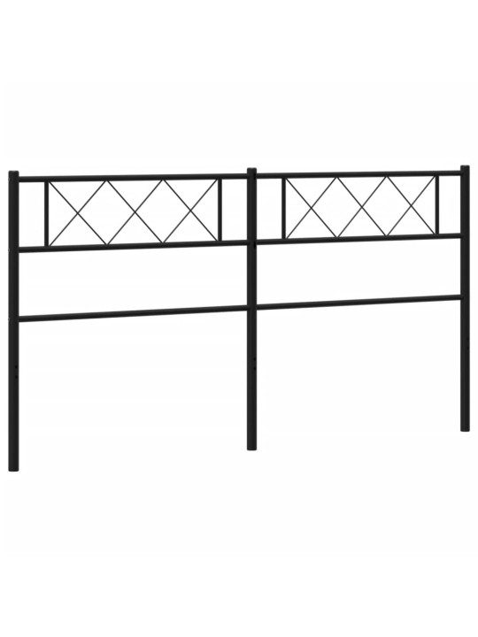 Kovové čelo postele černé 160 cm