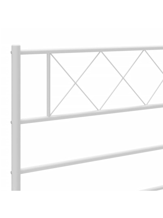 Kovový rám postele s čelem bílý 120 x 200 cm