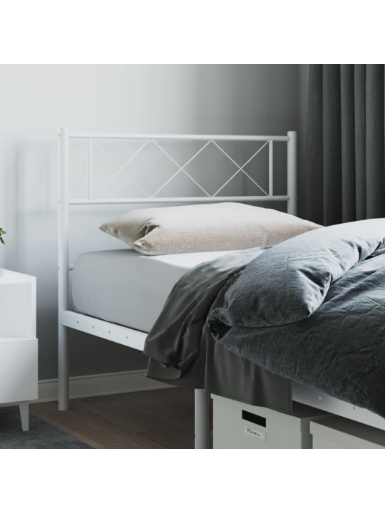Kovové čelo postele bílé 90 cm