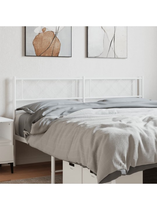 Kovové čelo postele bílé 120 cm