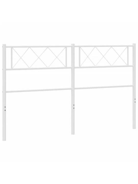 Kovové čelo postele bílé 150 cm
