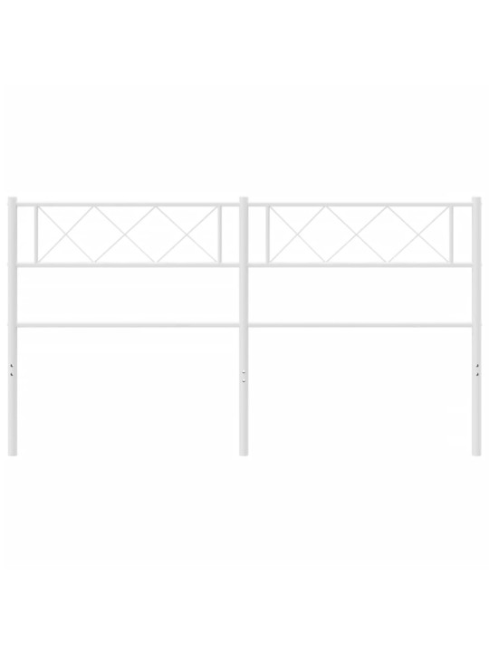 Kovové čelo postele bílé 150 cm
