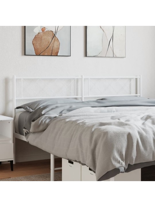 Kovové čelo postele bílé 150 cm