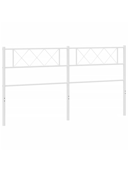 Kovové čelo postele bílé 160 cm