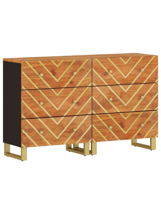 Odkládací skříňky 2 ks hnědé a černé 60x33,5x75 cm mangovník