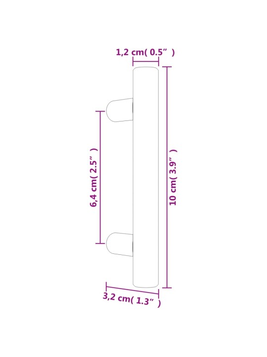 Nábytkové úchytky 10 ks stříbrné 64 mm nerezová ocel