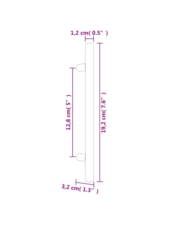 Nábytkové úchytky 10 ks stříbrné 128 mm nerezová ocel
