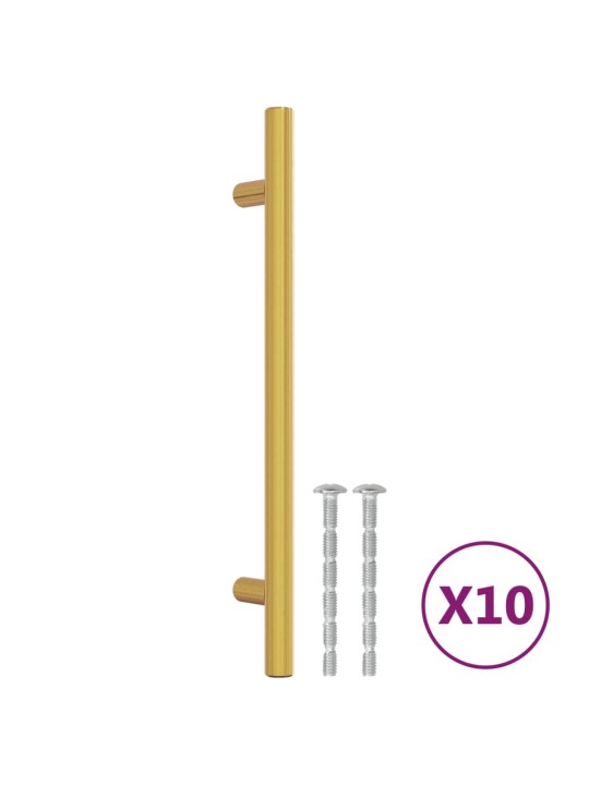 Nábytkové úchytky 10 ks zlaté 160 mm nerezová ocel