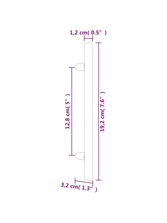 Nábytkové úchytky 10 ks černé 128 mm nerezová ocel
