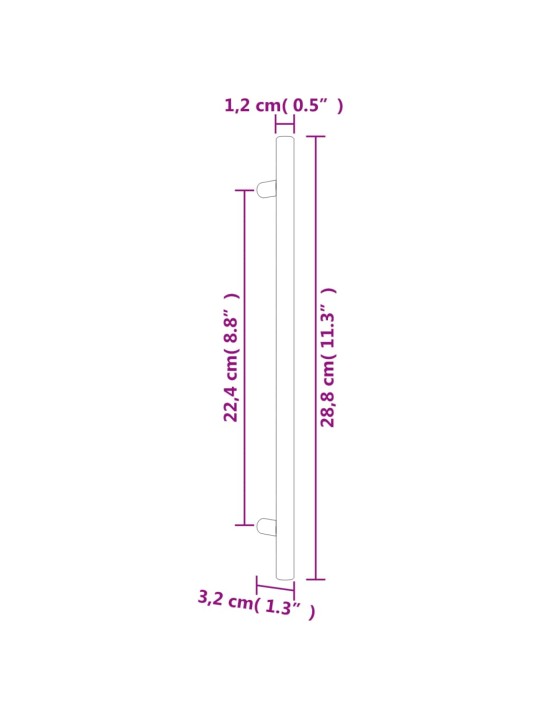 Nábytkové úchytky 5 ks černé 224 mm nerezová ocel