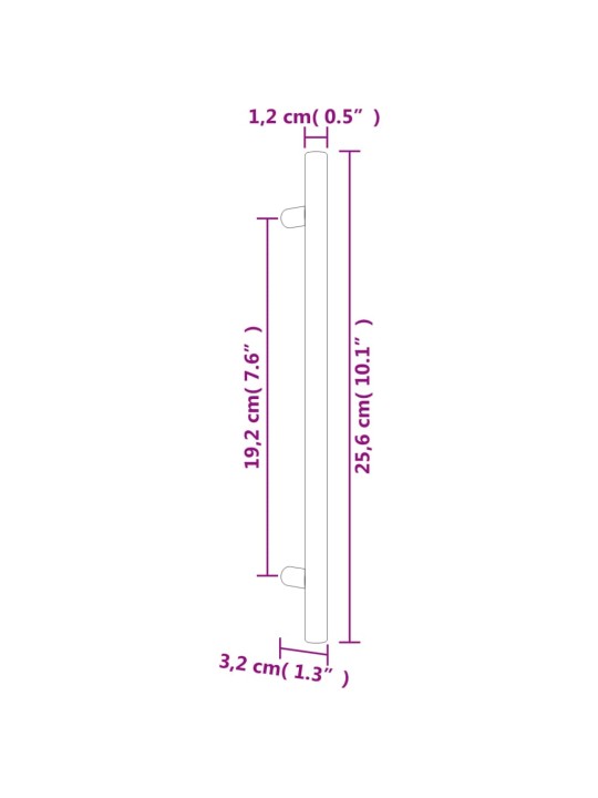 Nábytkové úchytky 5 ks bronzové 192 mm nerezová ocel