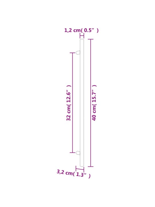 Nábytkové úchytky 5 ks bronzové 320 mm nerezová ocel