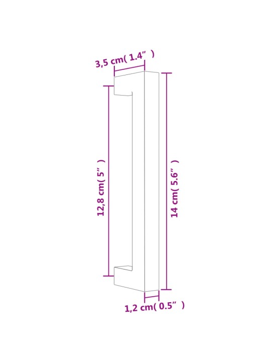 Nábytkové úchytky 10 ks zlaté 128 mm nerezová ocel