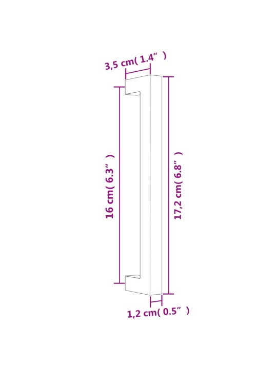 Nábytkové úchytky 10 ks zlaté 160 mm nerezová ocel