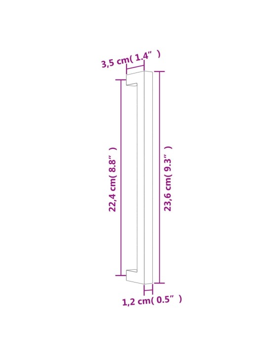 Nábytkové úchytky 5 ks černé 224 mm nerezová ocel