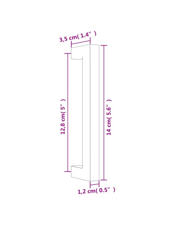 Nábytkové úchytky 10 ks bronzové 128 mm nerezová ocel