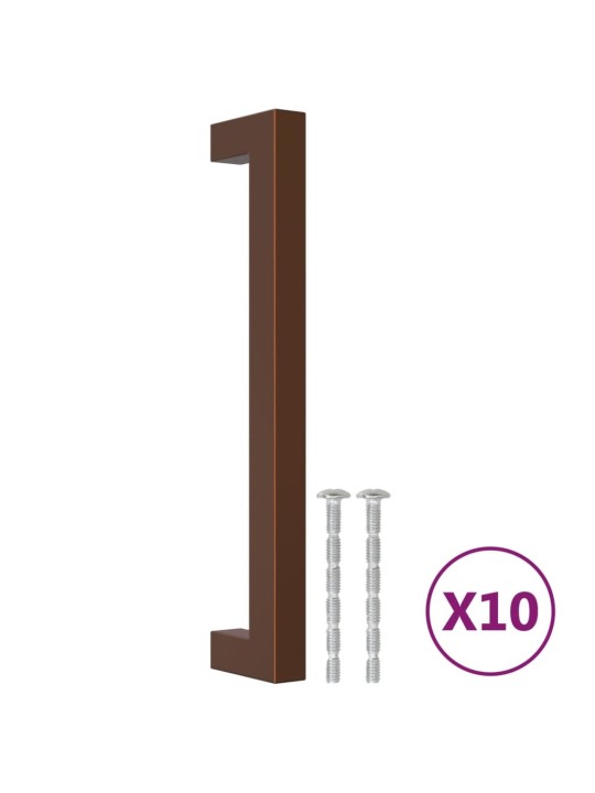 Nábytkové úchytky 10 ks bronzové 160 mm nerezová ocel