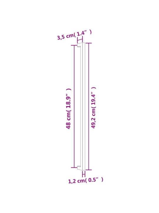 Nábytkové úchytky 5 ks bronzové 480 mm nerezová ocel