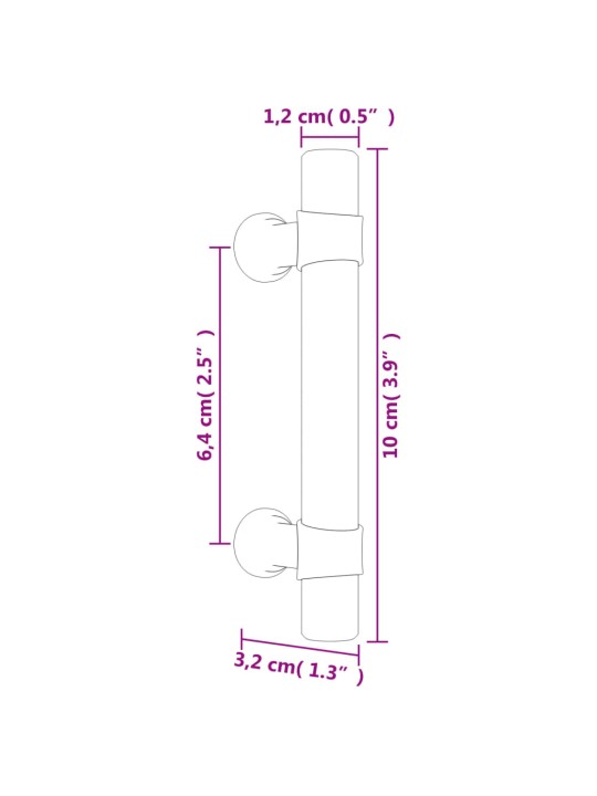 Nábytkové úchytky 10 ks stříbrné 64 mm nerezová ocel