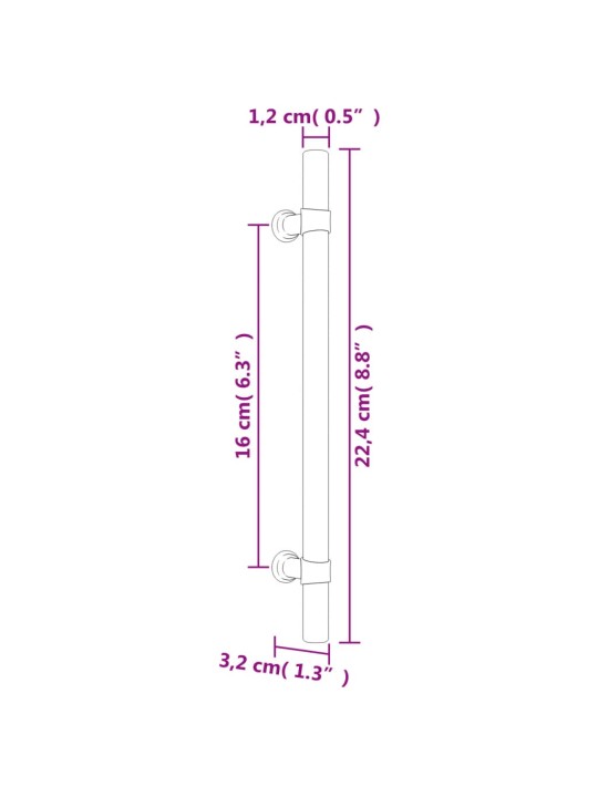 Nábytkové úchytky 10 ks stříbrné 160 mm nerezová ocel