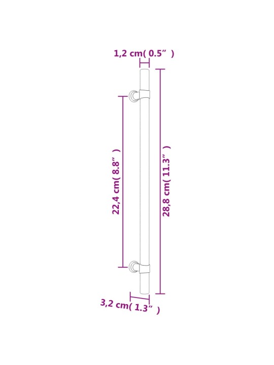 Nábytkové úchytky 5 ks černé 224 mm nerezová ocel