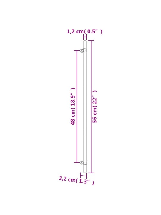 Nábytkové úchytky 5 ks černé 480 mm nerezová ocel