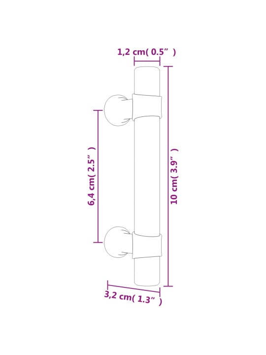 Nábytkové úchytky 10 ks bronzové 64 mm nerezová ocel
