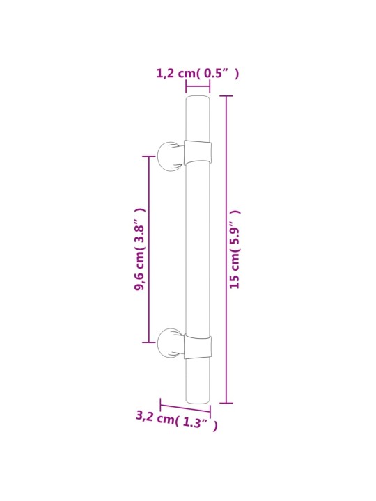 Nábytkové úchytky 10 ks bronzové 96 mm nerezová ocel