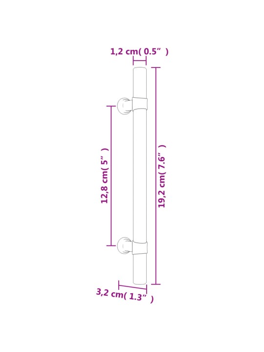 Nábytkové úchytky 10 ks bronzové 128 mm nerezová ocel