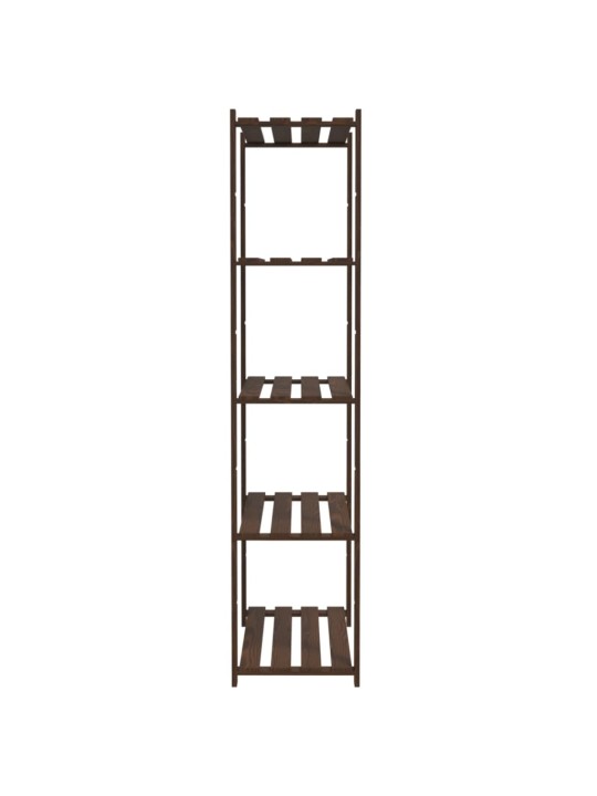 5patrový úložný regál hnědý 80x38x170 cm masivní borové dřevo