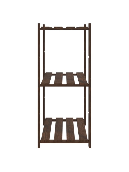 3patrový úložný regál hnědý 80x38x90 cm masivní borové dřevo