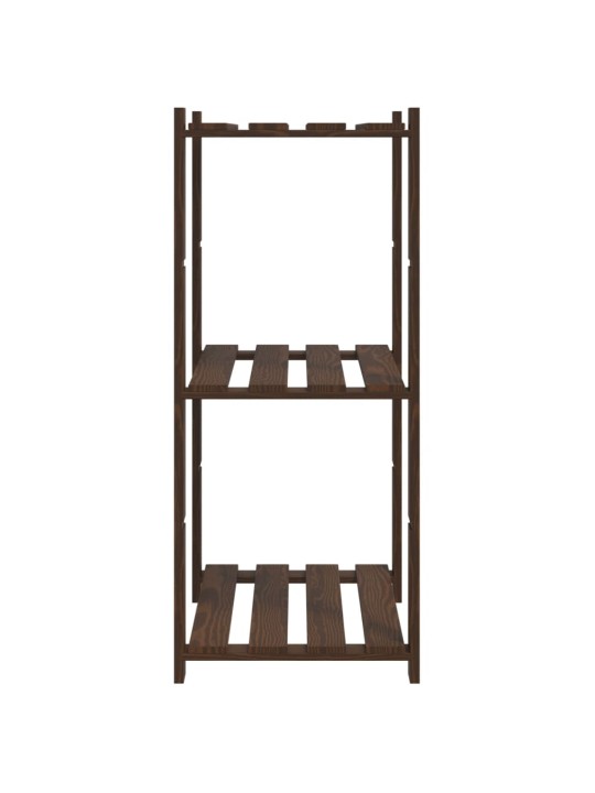 3patrový úložný regál hnědý 60x38x90 cm masivní borové dřevo