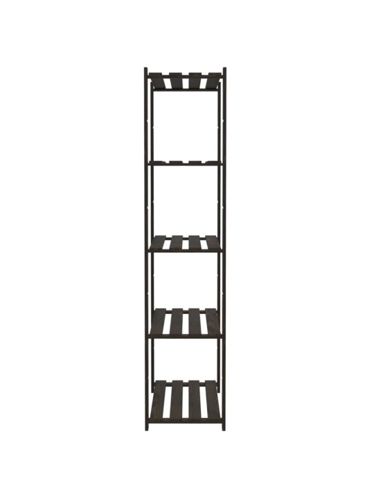 5patrový úložný regál černý 80x38x170 cm masivní borové dřevo