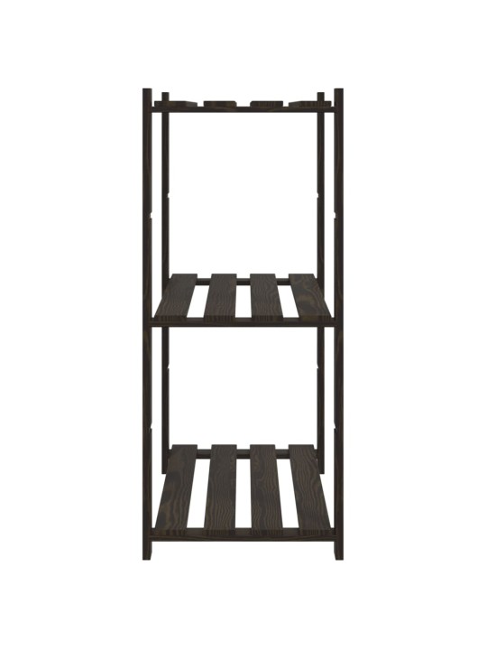 3patrový úložný regál černý 80x38x90 cm masivní borové dřevo