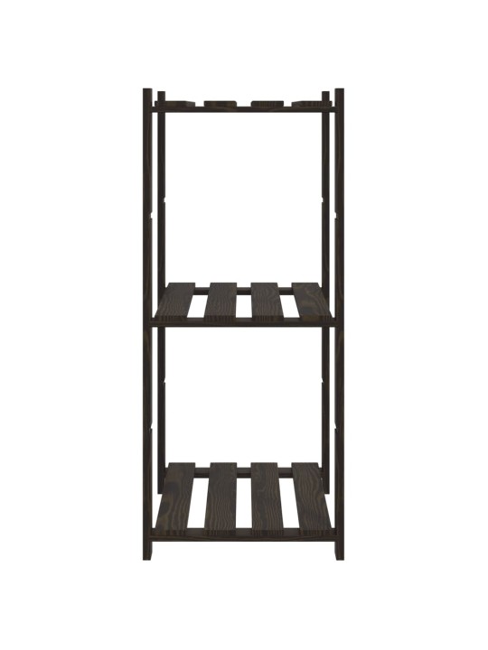 3patrový úložný regál černý 60x38x90 cm masivní borové dřevo