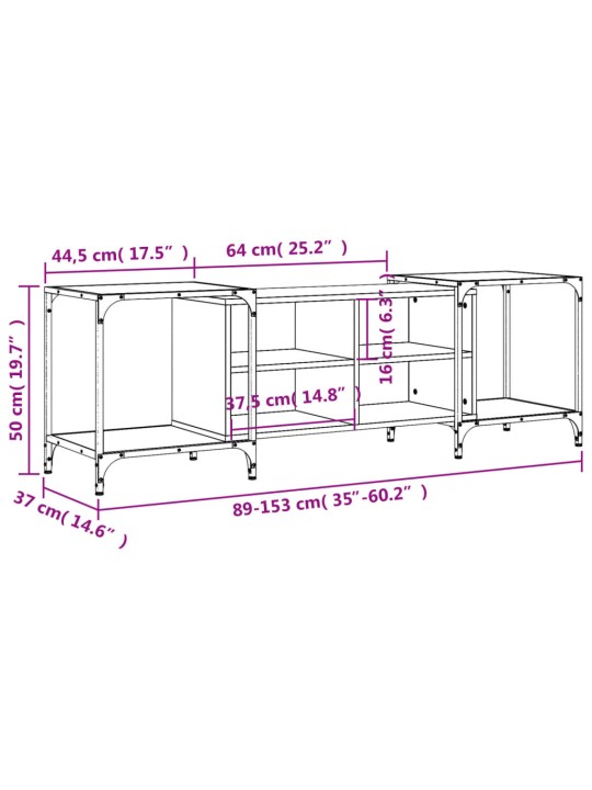 TV skříňka kouřový dub 153 x 37 x 50 cm kompozitní dřevo