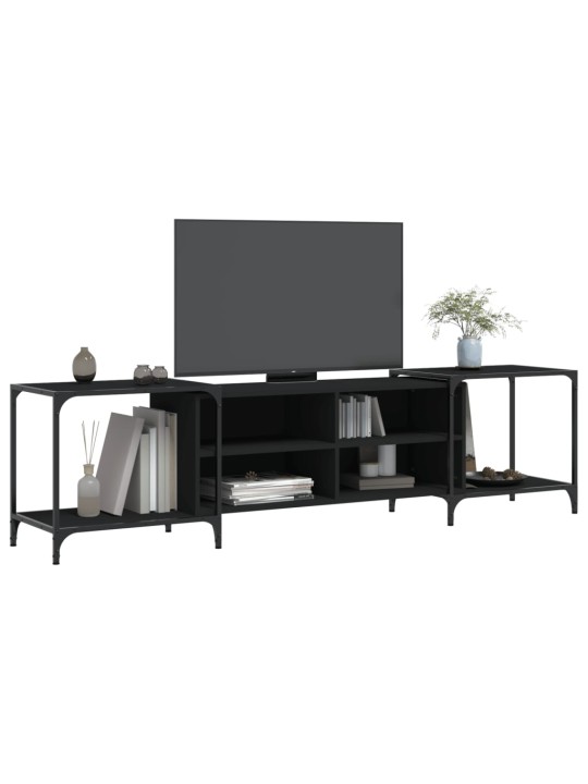 TV skříňka černá 203 x 37 x 50 cm kompozitní dřevo