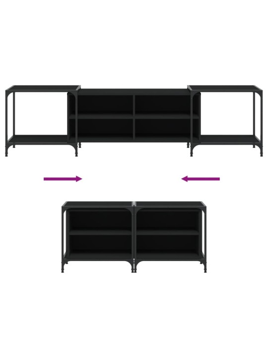 TV skříňka černá 203 x 37 x 50 cm kompozitní dřevo