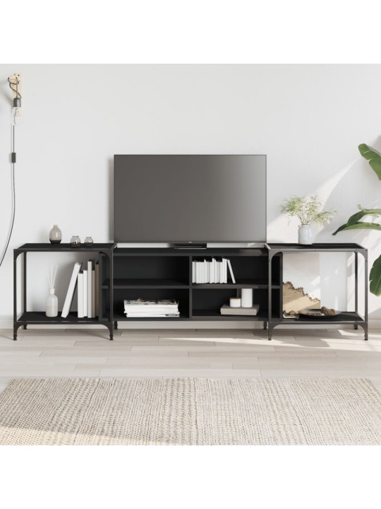 TV skříňka černá 203 x 37 x 50 cm kompozitní dřevo
