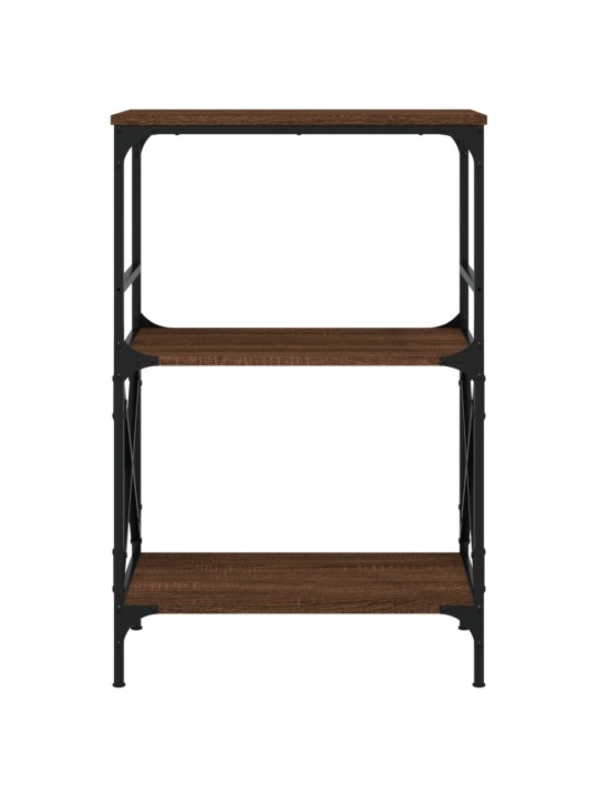 Knihovna se 3 policemi hnědý dub 59x35x90,5 cm kompozitní dřevo