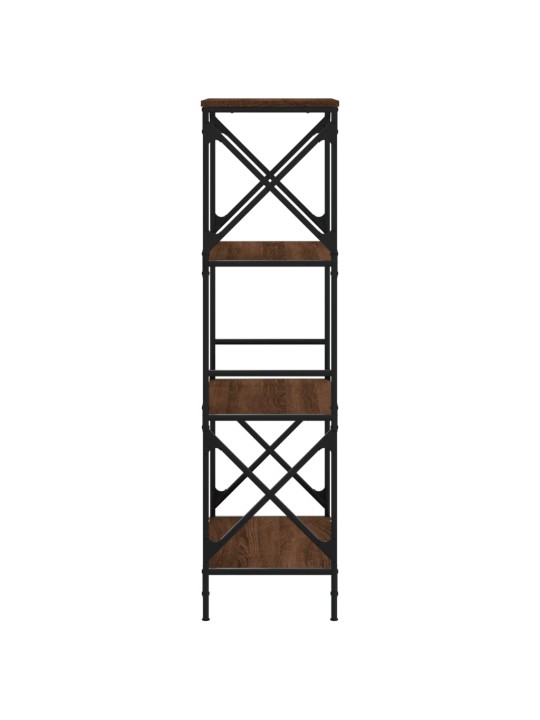 Knihovna se 4 policemi hnědý dub 59x35x132 cm kompozitní dřevo