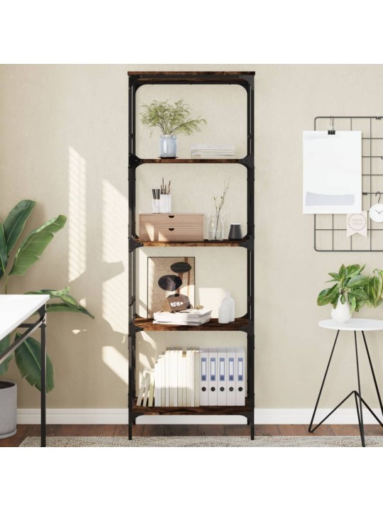 Knihovna s 5 policemi kouřový dub 59x35x171 cm kompozitní dřevo