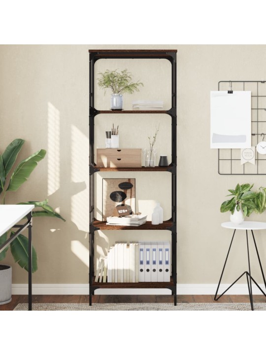 Knihovna s 5 policemi hnědý dub 59x35x171 cm kompozitní dřevo