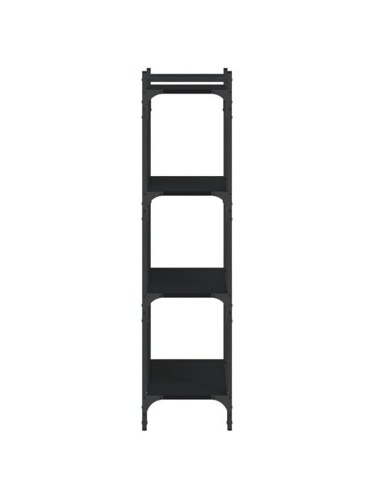 Knihovna se 4 policemi černá 60 x 30 x 120 cm kompozitní dřevo