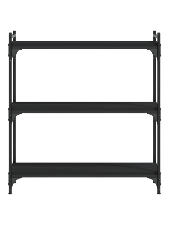 Knihovna se 3 policemi černá 80 x 30 x 86 cm kompozitní dřevo